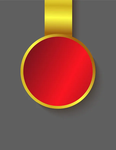Medalla Oro Rojo Decoración Aislada — Vector de stock