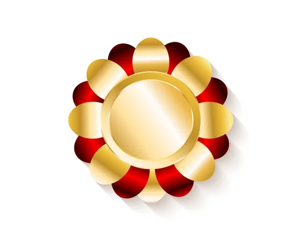 Medalla Oro Rojo Aislada — Archivo Imágenes Vectoriales