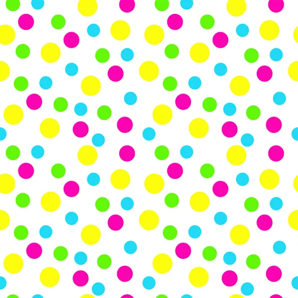 Vector seamless pattern with corolful polka dots on white background ...