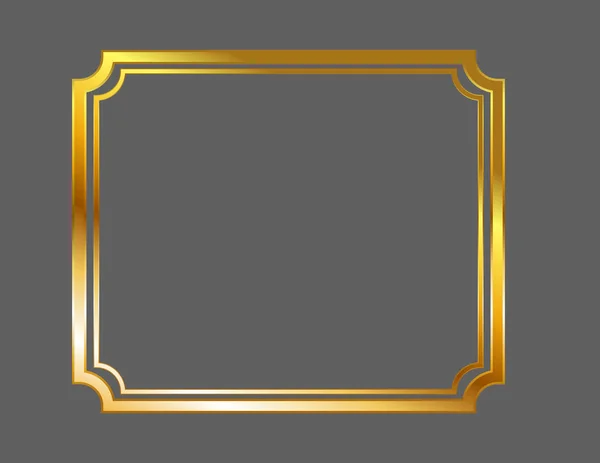 Рамка Золотий Ізольований Декор — стоковий вектор