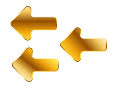 Oklar işaretçiler izole altın