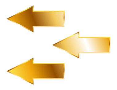 Oklar işaretçiler izole altın