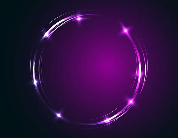 stock vector Neon round frame decor