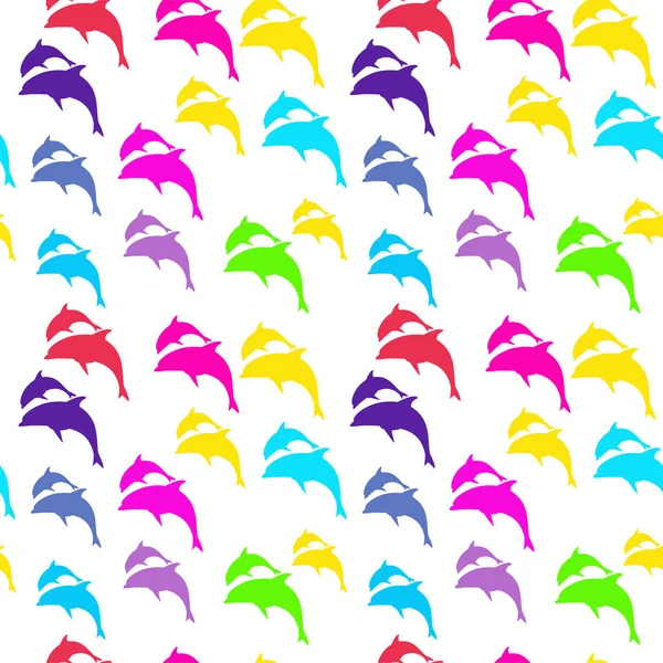 海豚无缝的图案装饰 — 图库矢量图片
