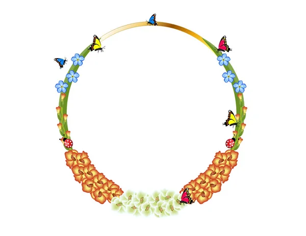Декор Цветочной Рамы Гладиолуса — стоковый вектор