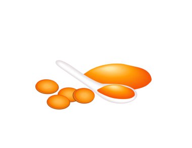 beyaz arkaplanda zerdeçal baharatı