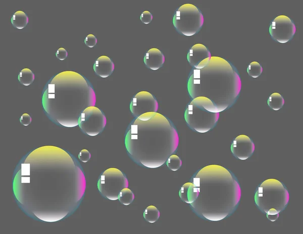 Bulles Savon Sur Fond Gris — Image vectorielle