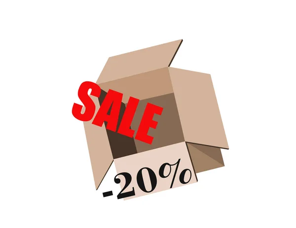 Box Open Sale — Stock Vector