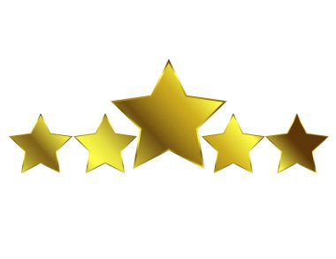 Beş yıldız izole dekor