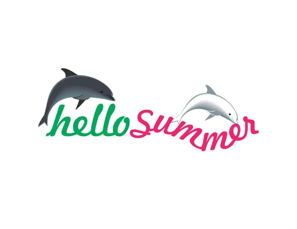 Hallo Sommer Logo Dekor — Stockvektor