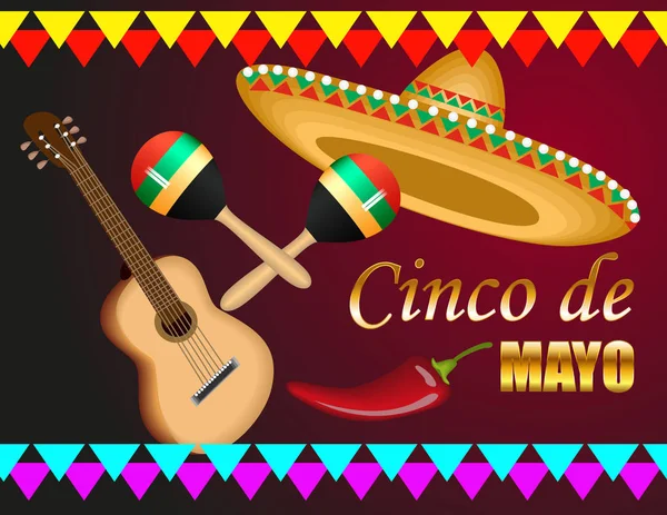 Cinco Mayo Pocztówki — Wektor stockowy