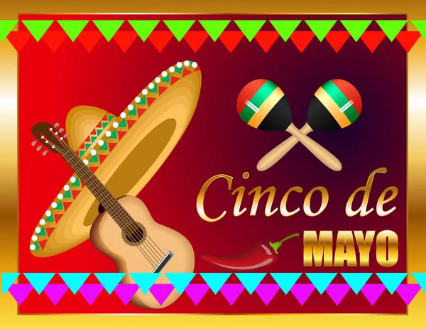 Cinco Mayo Postkarten — Stockvektor