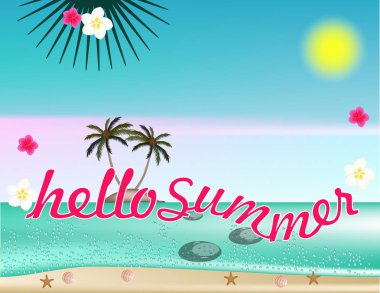 Yaz afiş dekor Merhaba