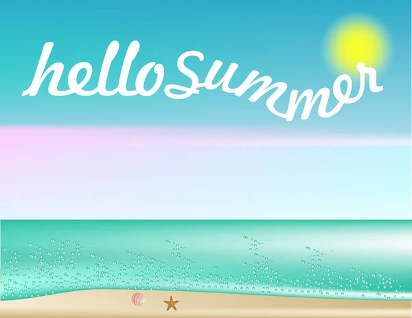 Hallo Sommer Banner Dekor — Stockvektor