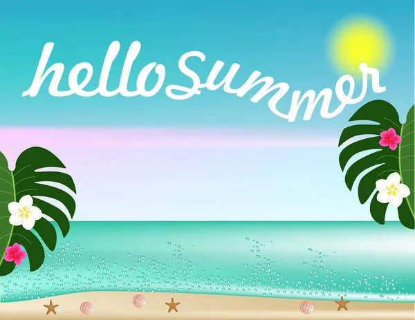 Hallo Sommer Banner Dekor — Stockvektor