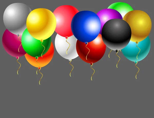 Balonlar Farklı Renk Dekor — Stok Vektör