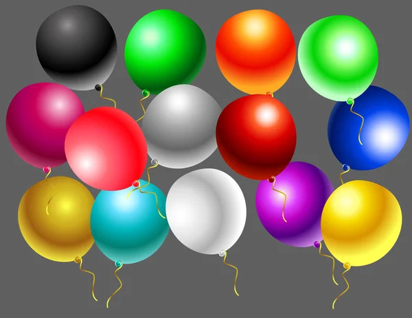 Ballonger Olika Färg Inredning — Stock vektor