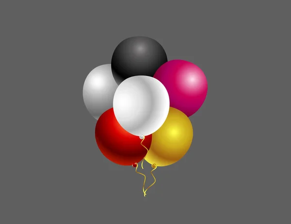 Ballonnen Van Verschillende Kleur Decor — Stockvector