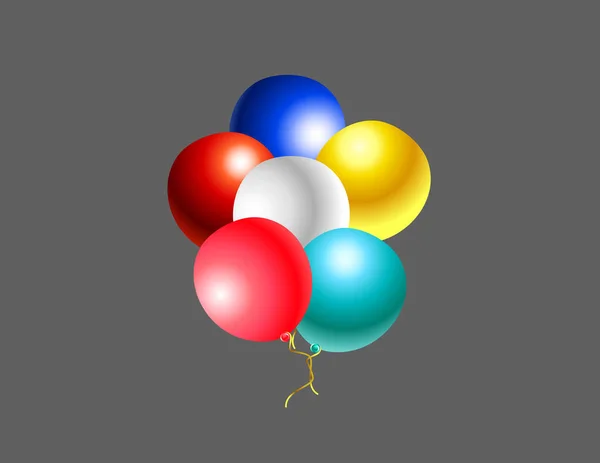Μπαλόνια Διαφόρων Χρωμάτων Διακόσμηση — Διανυσματικό Αρχείο