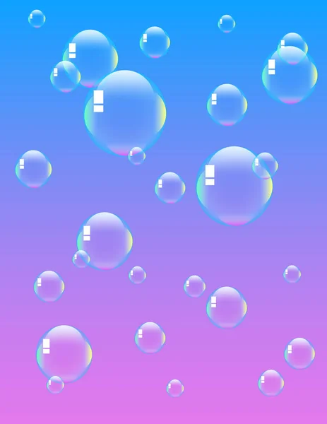 Burbujas Jabón Sobre Fondo Azul — Archivo Imágenes Vectoriales