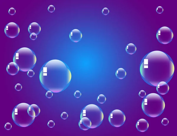 Bulles Savon Sur Fond Bleu — Image vectorielle