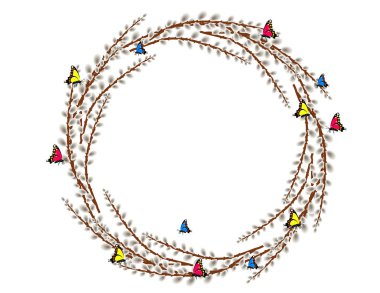 Söğüt dalı çerçeve dekor