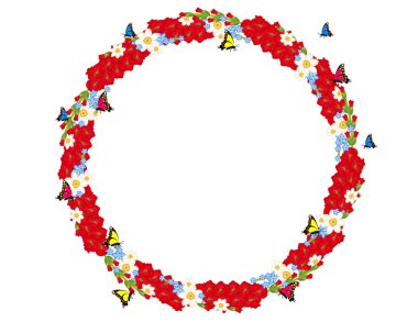 İzole dekoratif çerçeve çiçek