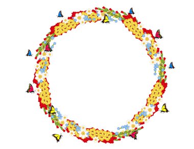 İzole dekoratif çerçeve çiçek