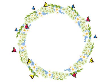 İzole dekoratif çerçeve çiçek