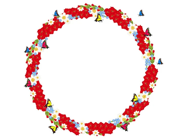 İzole dekoratif çerçeve çiçek