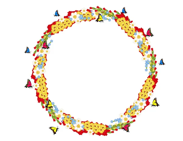 İzole dekoratif çerçeve çiçek