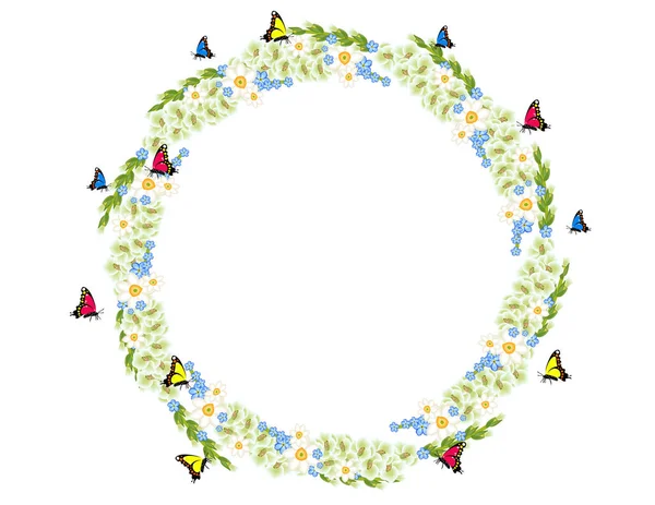 İzole dekoratif çerçeve çiçek