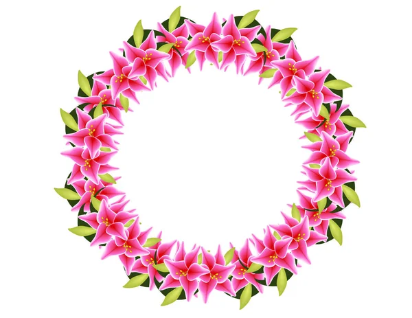 Lily Fleurs Cadre Décor — Image vectorielle