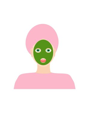 İzole kız yüz maskesi