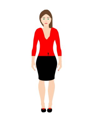 Beyaz arka plan üzerinde elbise kız