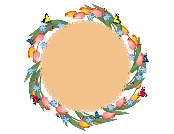 Декор Рамы Цветов Изолирован — стоковый вектор