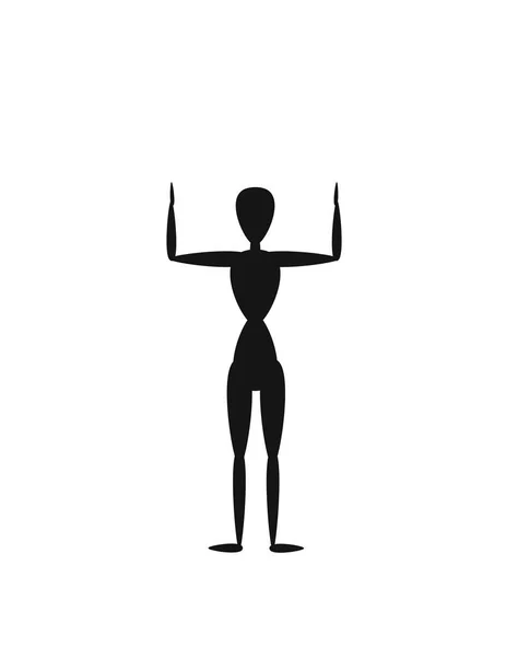 Gimnasio Ejercicio Físico Chica Silueta — Vector de stock