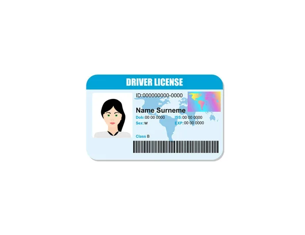 Driver License Isolated Decor — Stock Vector