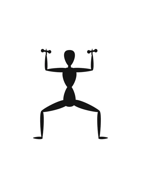 Gimnasio Ejercicio Físico Chica Silueta — Vector de stock