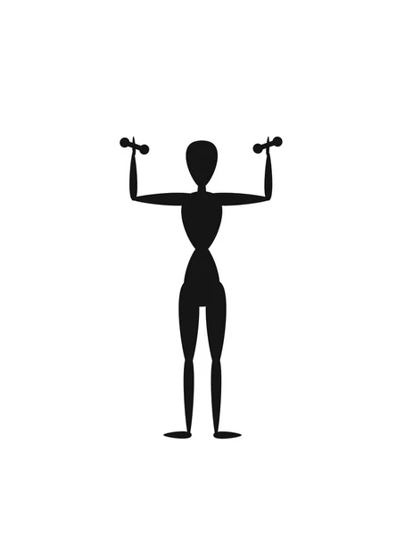 Gym Physical Exercise Girl Silhouette — Stock Vector