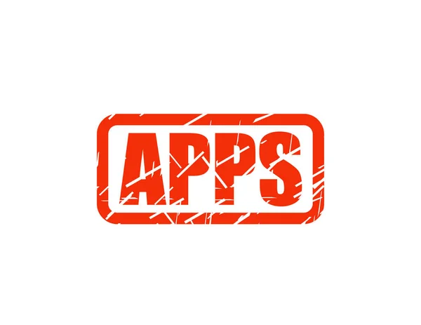 Apps Decoração Selo Vermelho —  Vetores de Stock