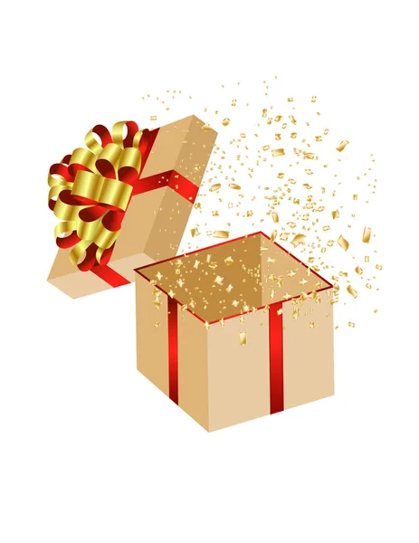 Geschenkbox Öffnen Überraschung — Stockvektor