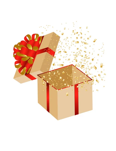 Caja Regalo Sorpresa Abierta — Vector de stock