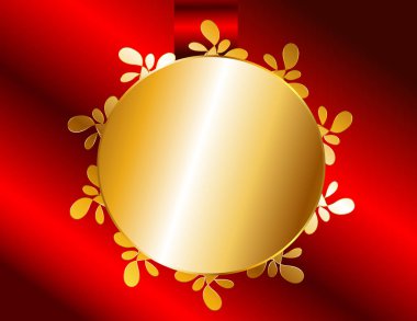 Etiket desen dekor ile yuvarlak 