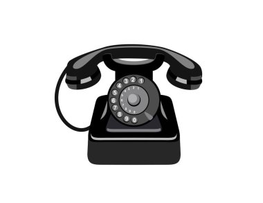 Beyaz arka plan üzerinde eski telefon