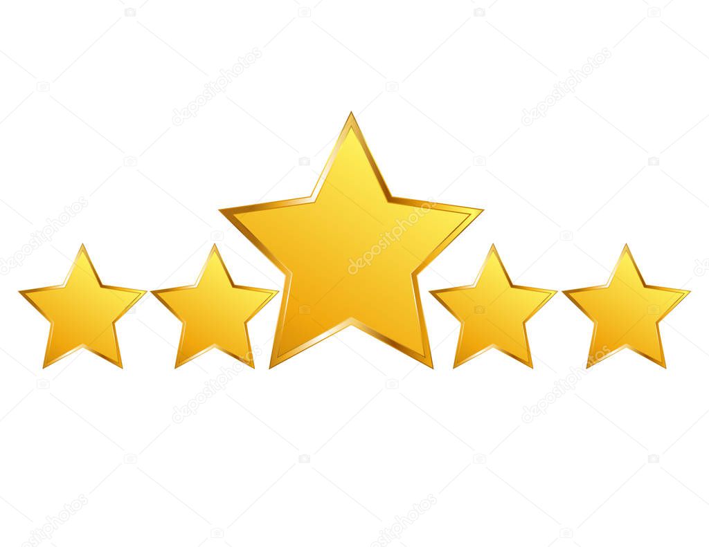 Five stars isolated decor