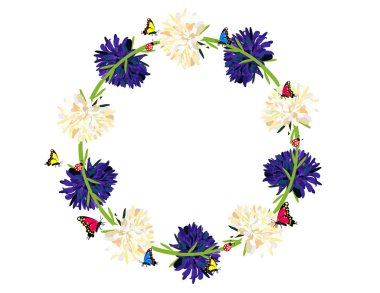 Astra çiçek çerçeve dekor