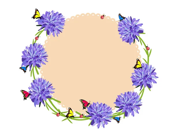 Декор Цветочной Рамы Astra — стоковый вектор