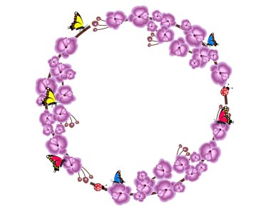 Orkide çiçek çerçeve dekor