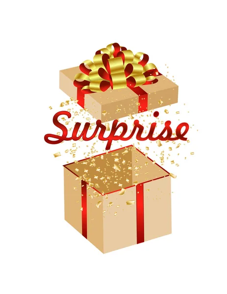 Gift Box Open Surprise — Stock Vector